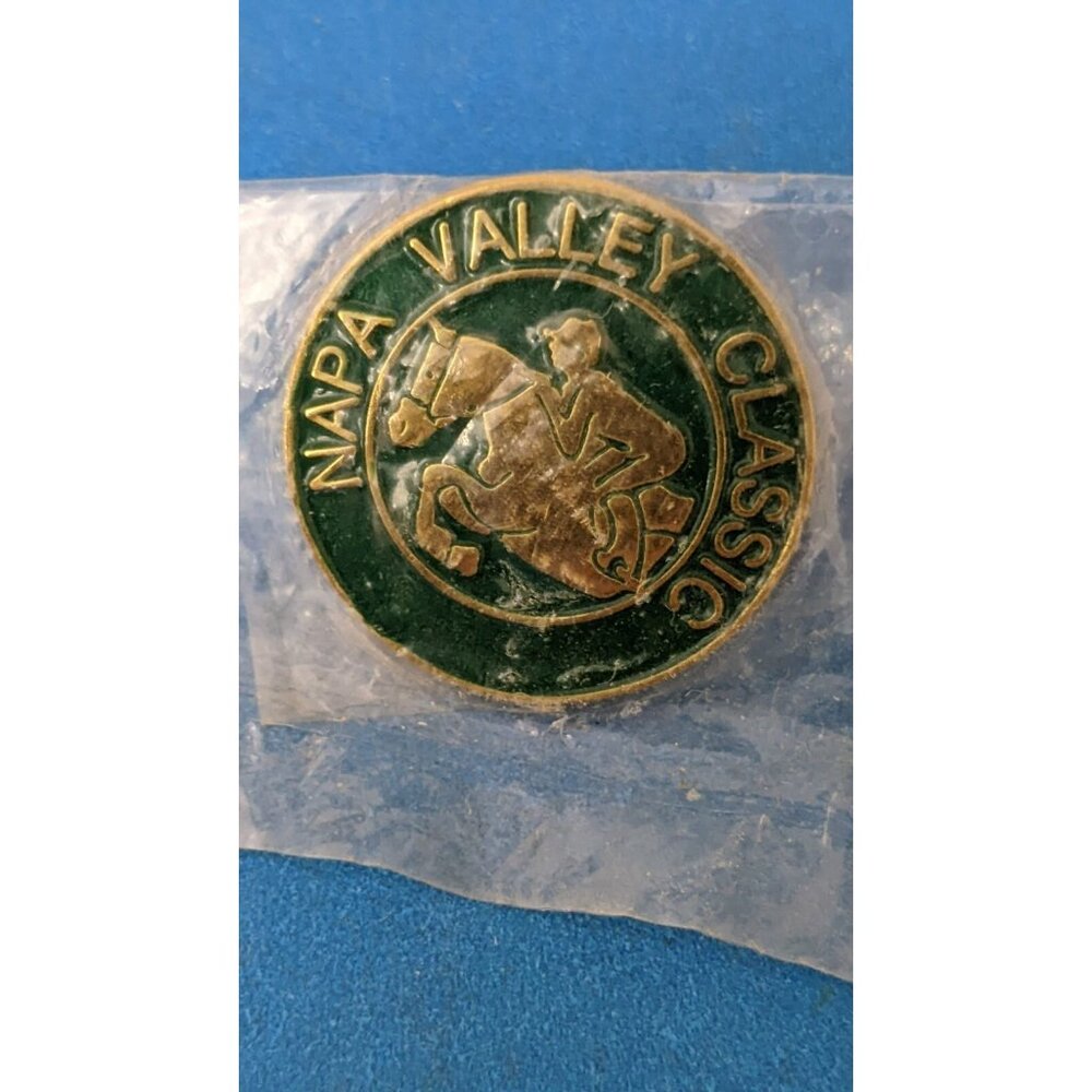 Vintage Tie Tac Lapel Pin Napa Valley Classic jumper steeplechase Enamel Pinback